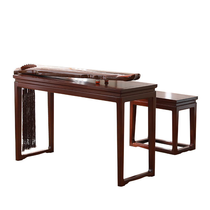 Guqin Table and Stool Resonance Table Solid Wood Simple New Chinese Style Calligraphy and Painting Table Chinese Studies Desk Calligraphy Table Zen Tea Table