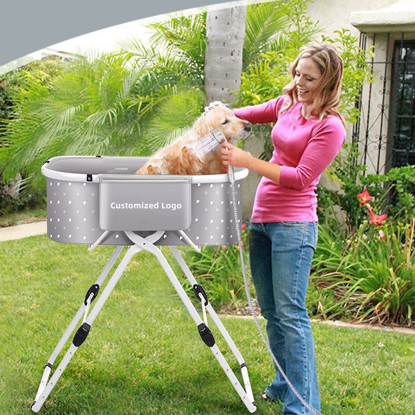Cross-Border Pet Bathtub, Adjustable Height, Adjustable Folding Dog Bathtub, Pool Bath Rack