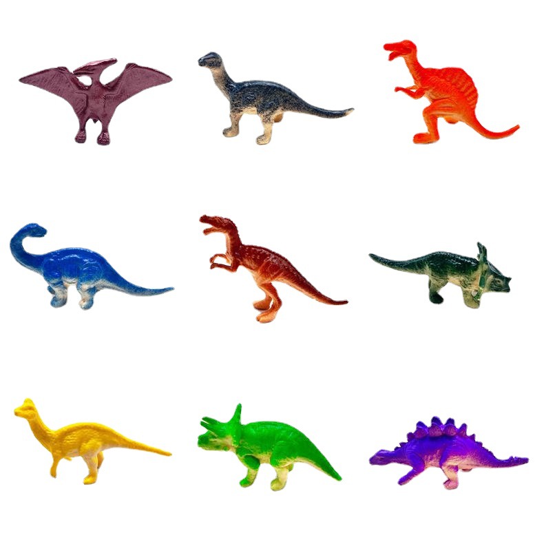 Spray Paint Mini Dinosaur Model Toy 13 Bulk Soft Rubber Simulation Dinosaur Toy Gashapon Machine Cross Border