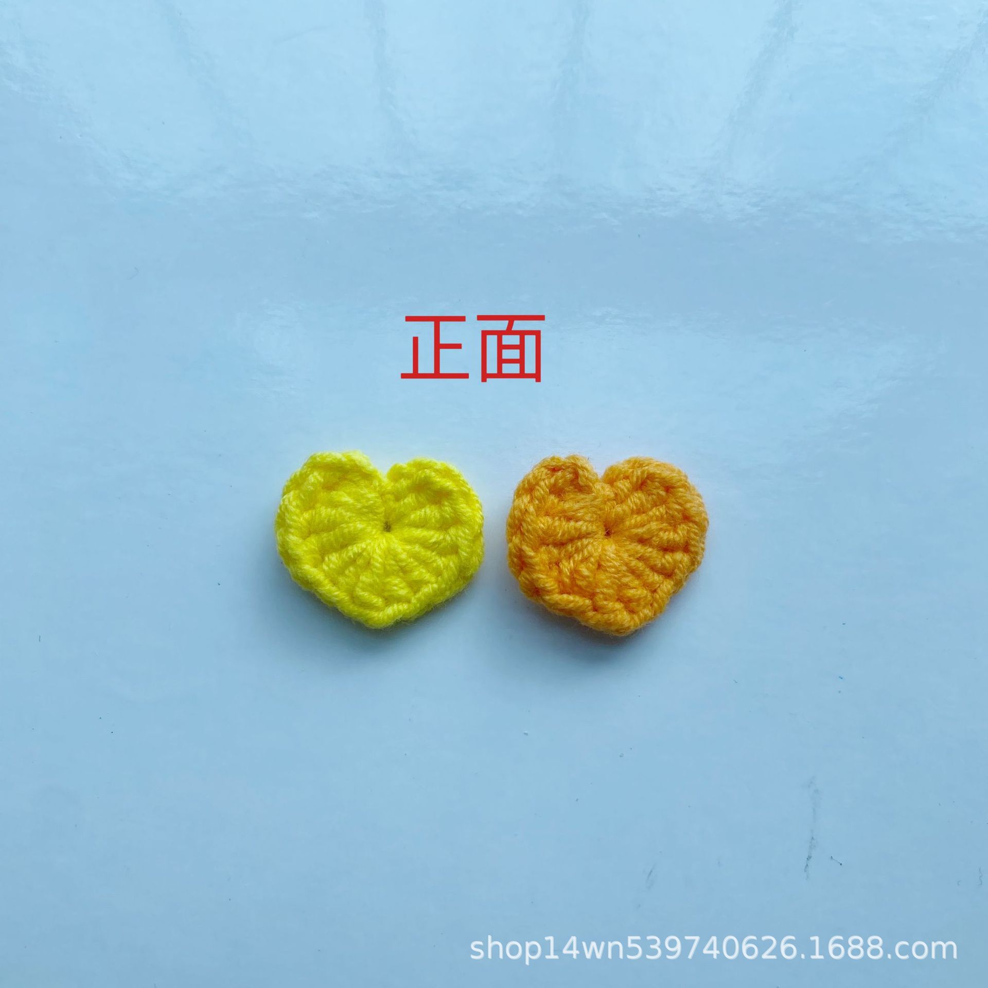 Purely Handmade Crocheted Heart Accessories Wool Knitted Candy Color Clothing Patch Headwear Patch Hairpin Mini Love