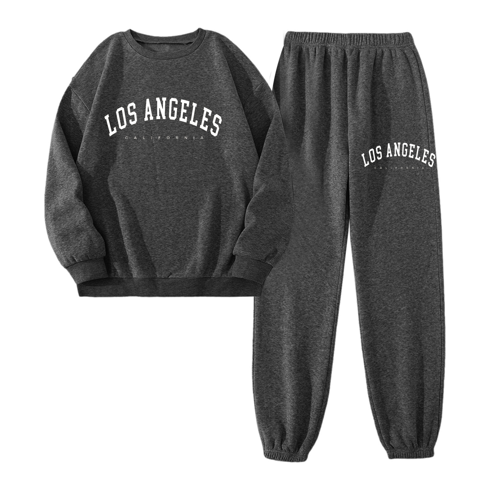 New Amazon Autumn and Winter European and American Letter Printed Sports Hooded Velvet Sweatshirt Women's Drawstring Pants