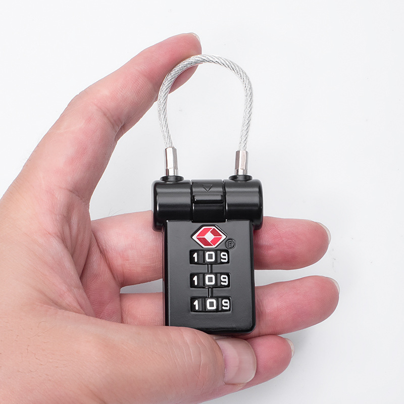 New Amazon Cross-Border Customs Lock Tsa007 Password Lock Steel Wire Password Lock Padlock Mini Customs Code Lock