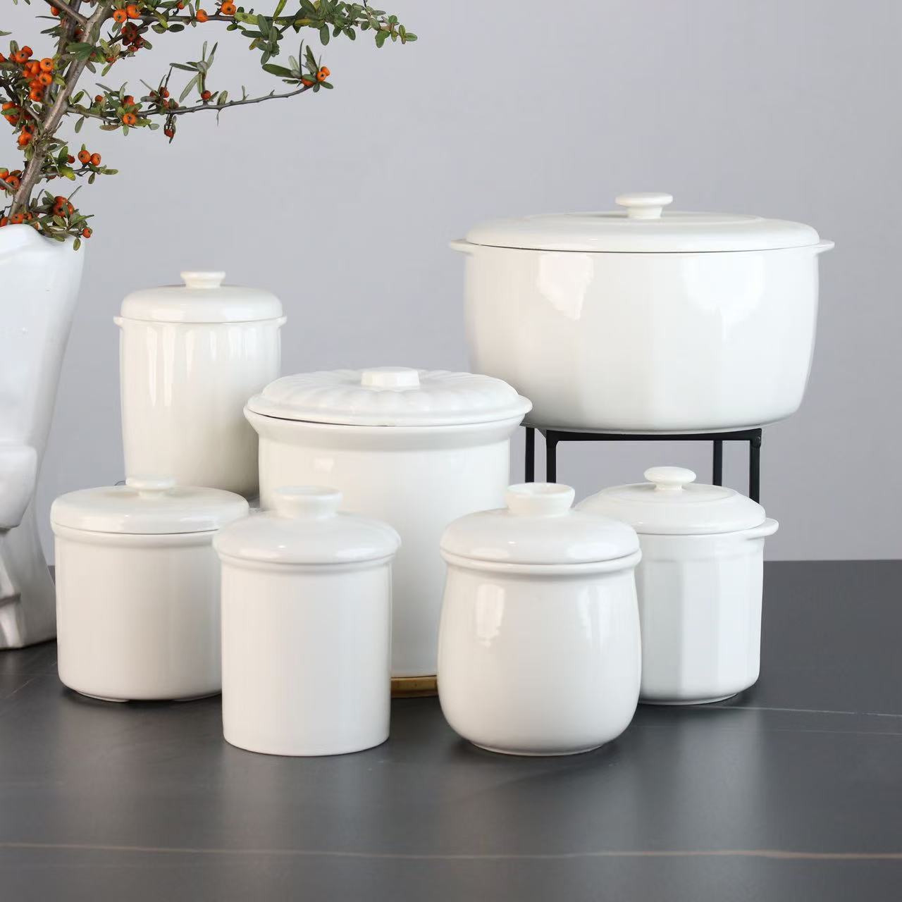 Керамическая кастрюля для тушения, водонепроницаемая, маленькая, большая емкость, оптовая продажа