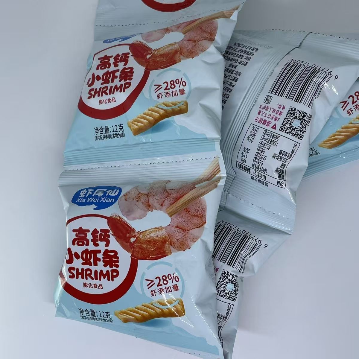 Shrimp Tail Fairy High-Calcium Shrimp Sticks Children's Snack 28% Fresh Shrimp Content 12g