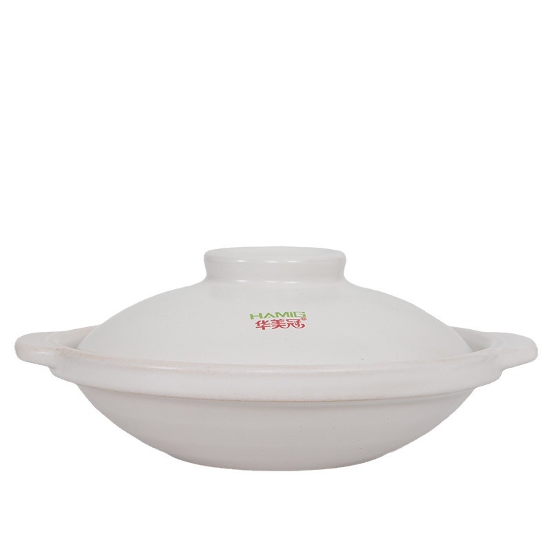 White Casserole Stew Pot Household Gas High Temperature Resistant Dry Burning Pot Rice Gas Stove Special Ceramic Commercial Small Casserole
