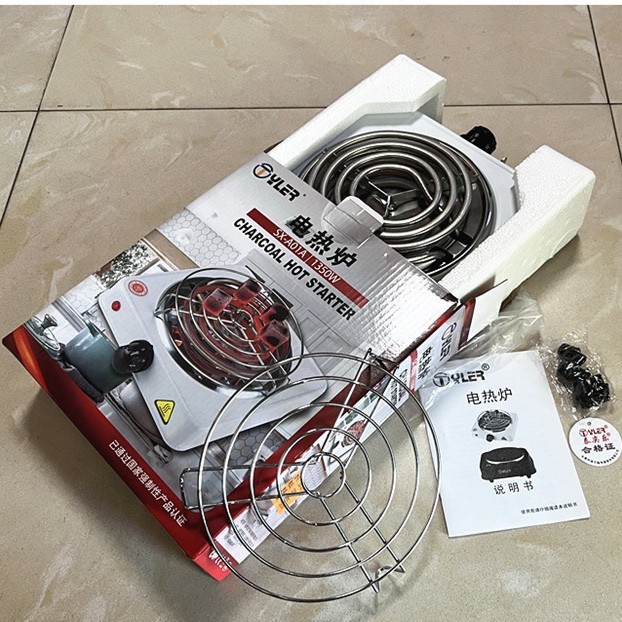 Сертификация 3C, 1350W угольная плита, электрическая плита, механизм для барбекю, угольные шарики, зажигалка для моксибустионных палочек, уголь синего цвета для дома и коммерции