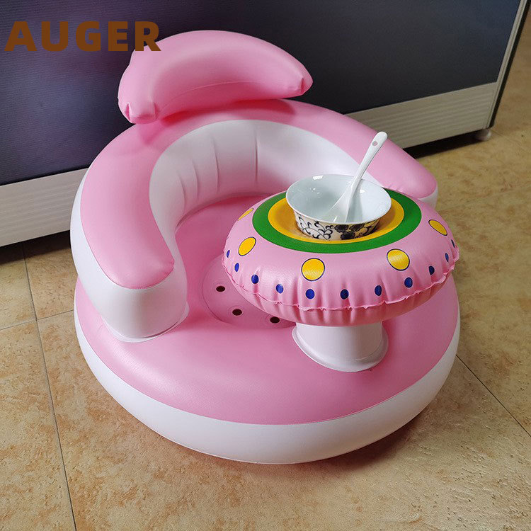 Cross-Border Hot Selling Flying Saucer Environmentally Friendly Pvc Baby Inflatable Sofa Baby Learning Chair Baby Bath Chair Dining Chair