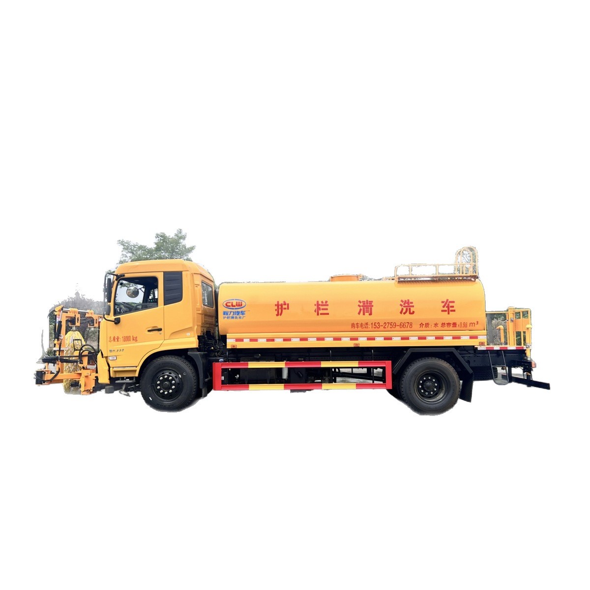 National Vi Dongfeng Tianjin 18-Ton Tax-Exempt Urban Grille Guardrail Double-Sided Cleaning 13-Cubic Meter Guardrail Cleaning Truck