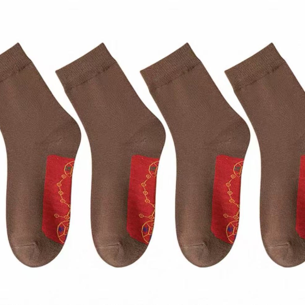 Breathable Sweat-Absorbing Seven-Star Socks for Men and Women, New Year Red Socks, Zodiac Year Lucky Bead Socks, Autumn and Winter Trendy Socks