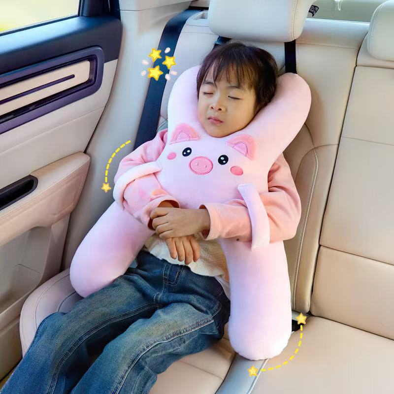 Car Pillow Children's Car Upper and Rear Sleeping Artifact Car Headrest Waist Anti-collar Cute Cartoon Sleeping Pillow