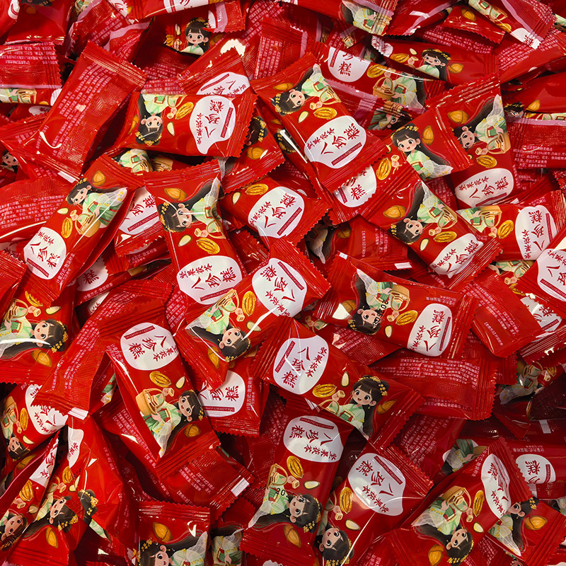 Sucrose-Free Nut Bazhen Cake Meal Replacement Food Yam and Red Dates Breakfast Poria Bazhen Cake Glutinous Rice Cake Pastry Snacks