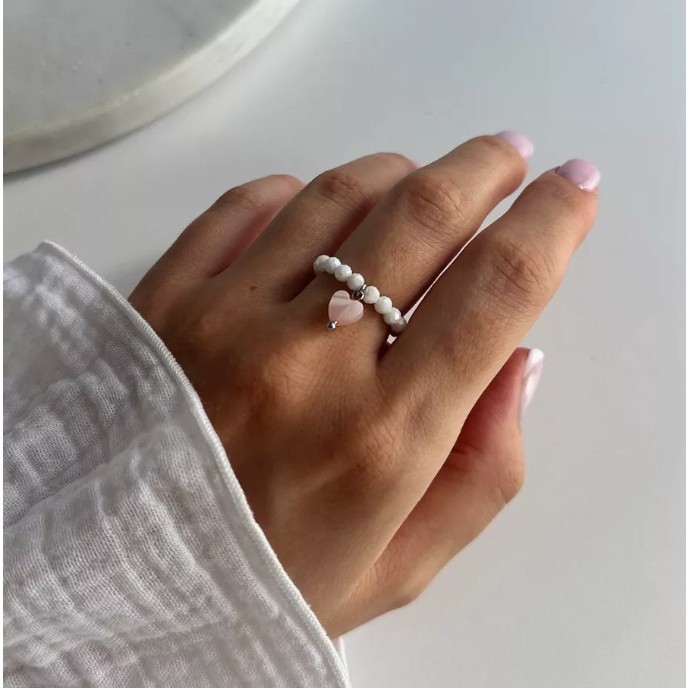 Korean-style Niche Love Shell Food Finger Ring All-match Design Sense Bracelet Ring Women's Instagram Popular Stacked Ring
