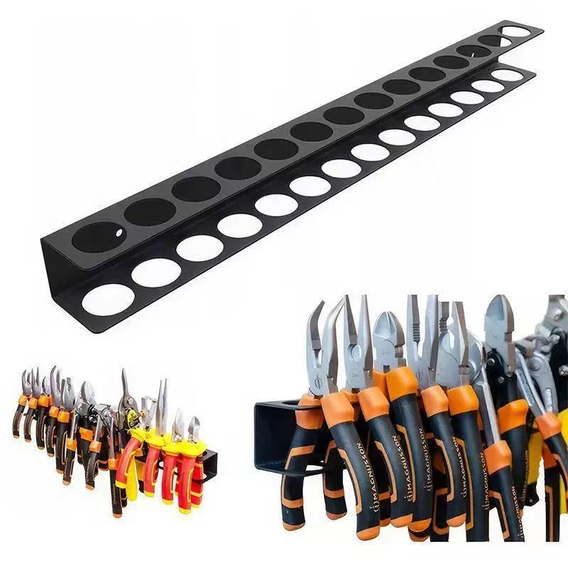 Hardware Tool Storage Rack Iron Wall-Mounted Screwdriver Pliers Rack Lightweight Design Multi-Hole Screwdriver Display Rack