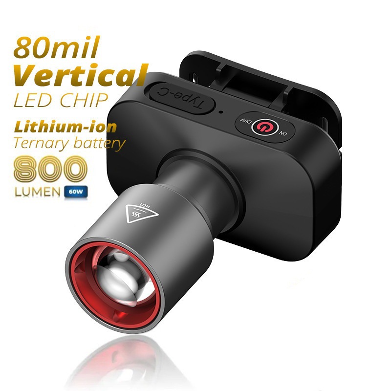 Новый налобный фонарь с белым лазером, дальнобойный, с телескопической фокусировкой