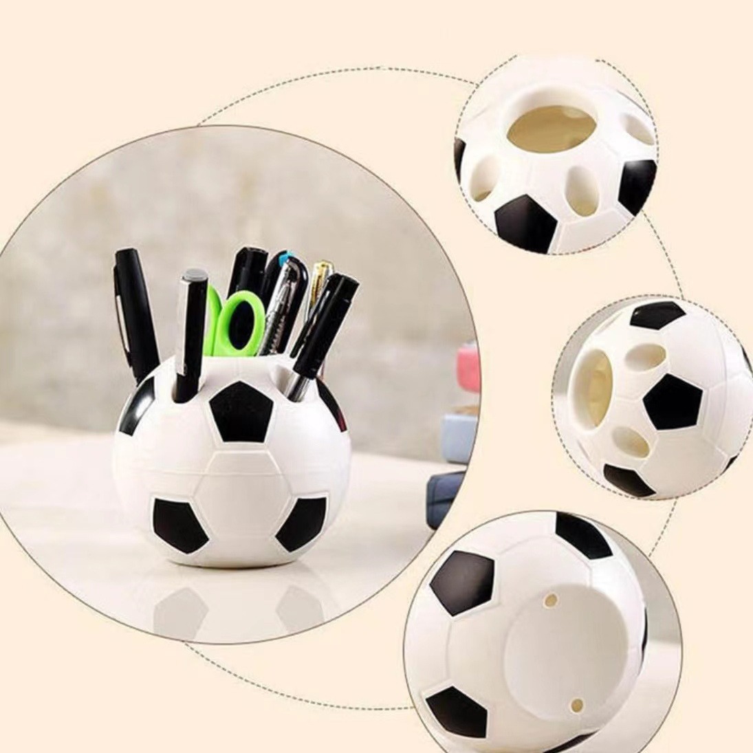 Cross-border hot plastic pen holder student pen holder football pen holder creative pen holder Office pen holder student pen