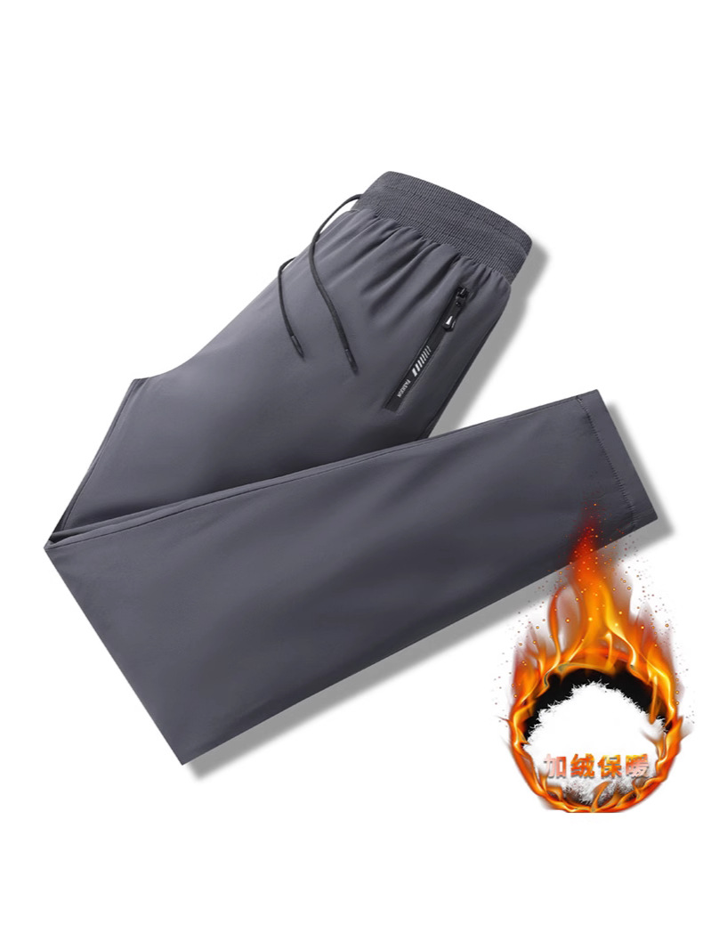 plus size Down Pants for Autumn and Winter Men's Loose Warm and Cold-proof fleece-lined Thickened White Duck Down Men's Pants 90 Velvet Casual Pants