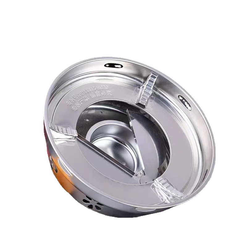 Thickened stainless steel windproof alcohol stove 410 with magnetic hot pot dry pot adjustable windproof alcohol stove spot wholesale