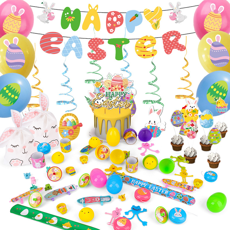 Amazon Easter Toy suit Party Rewards Small Toys Easter Eggs Loading Sugar Eggshell Resurrection Decoration