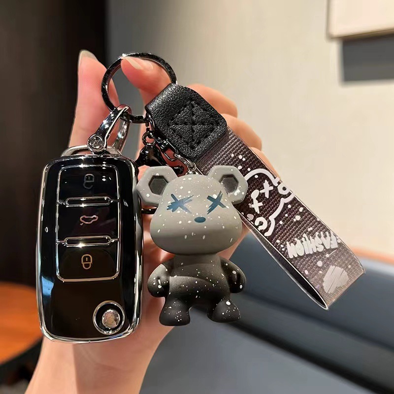 Car Key Cover Suitable for Volkswagen, Bmw, Tiguan, Lingdu, Lavida, and Multiple Models with Lanyard Buckle and Car Key Shell