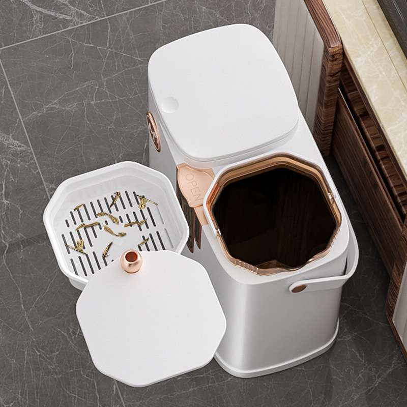 Tea Bucket Tea Residue Bucket Garbage Separation Filter Drainage Bucket Tea Table Waste Bucket Kung Fu Tea Set Accessories Tea Ceremony Tea Bucket