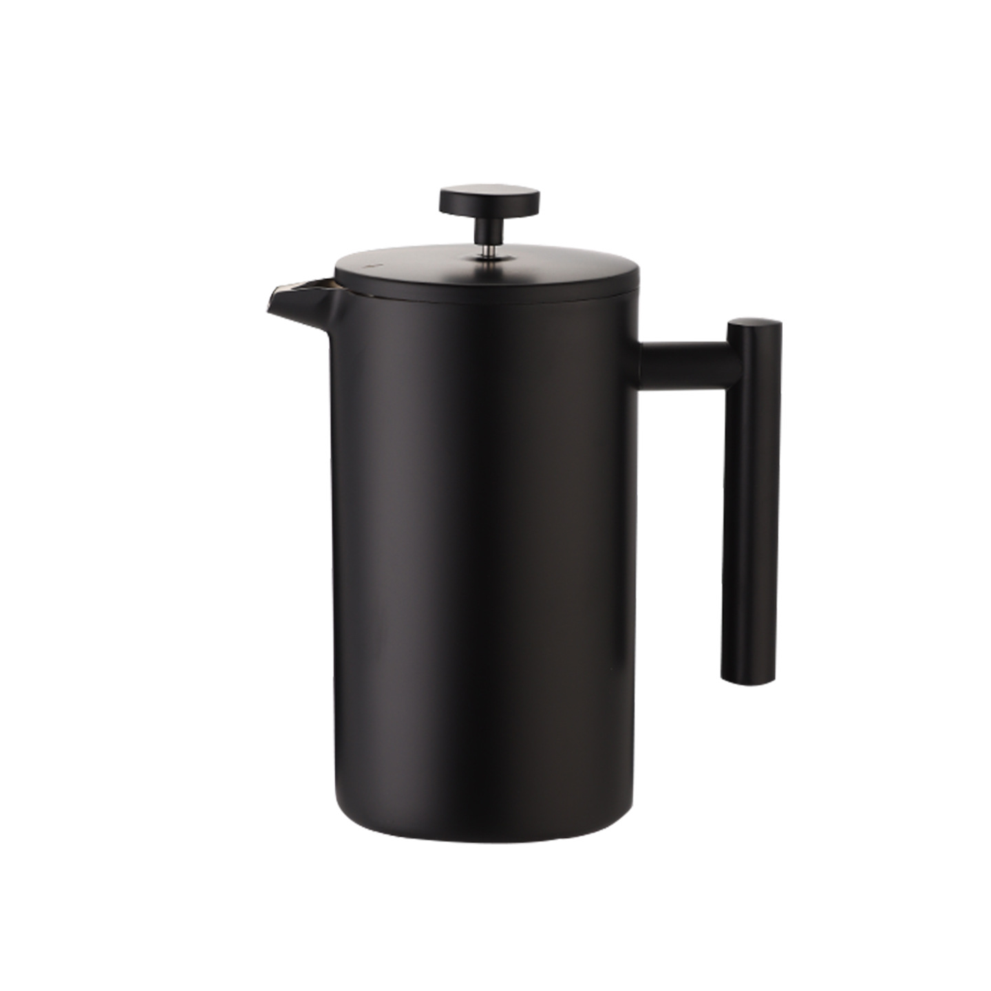 Outdoor Camping Style Hand-Brewed French Coffee Pot Black Double-Layer 304 Stainless Steel French Press Pot Tea Maker Coffee Maker