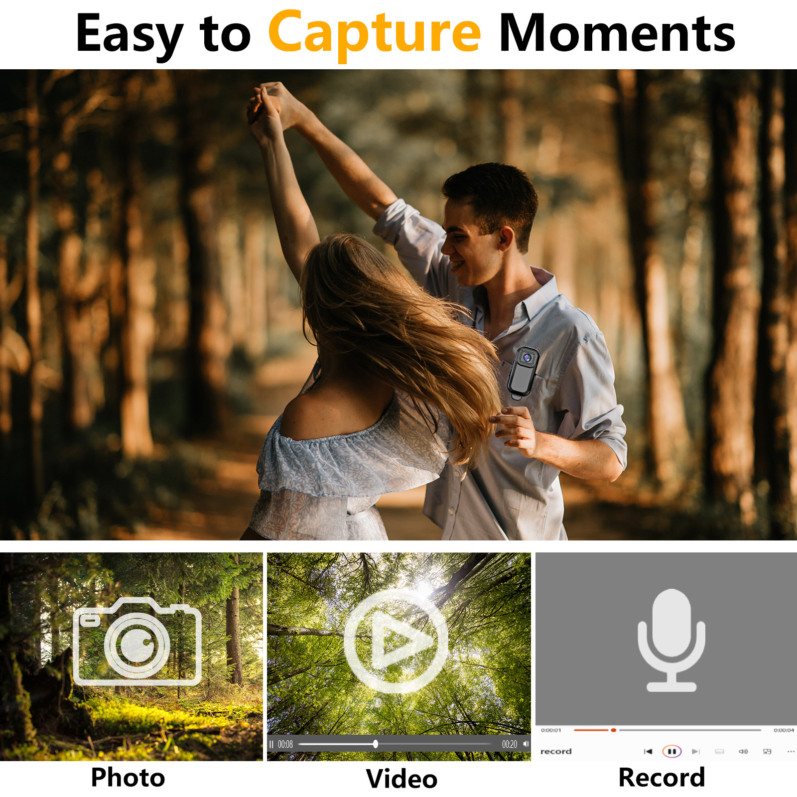 L11WIFI HD 1080P HD Outdoor Thumb Buckle Portable Motion Recorder