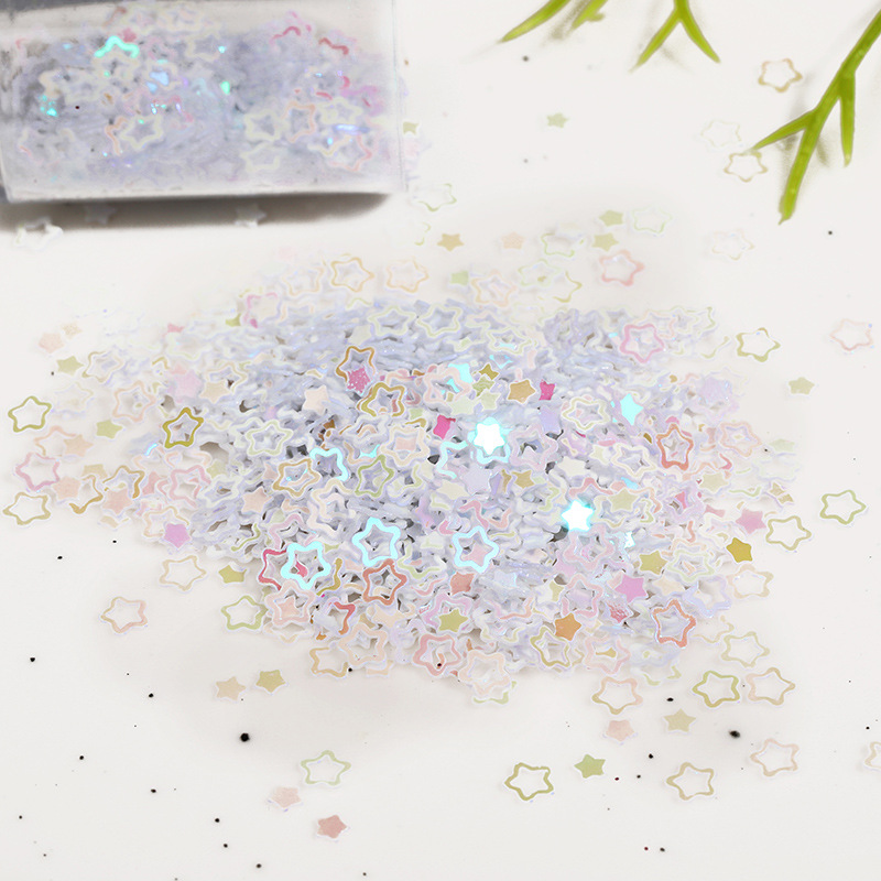 New DIY five-pointed star sequins glitter glitter powder slime nail art sequins glitter powder 1g wholesale
