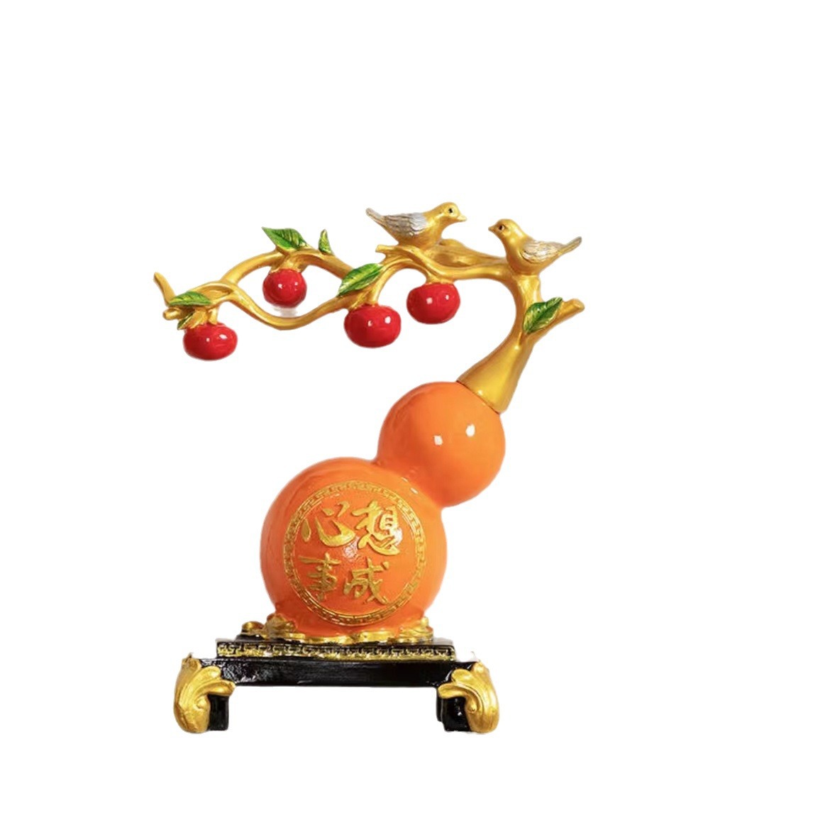 New Chinese-style Ruyi Gourd Lucrative Decorations Living Room Entrance Wine Cabinet Decorations Housewarming Home Light Luxury