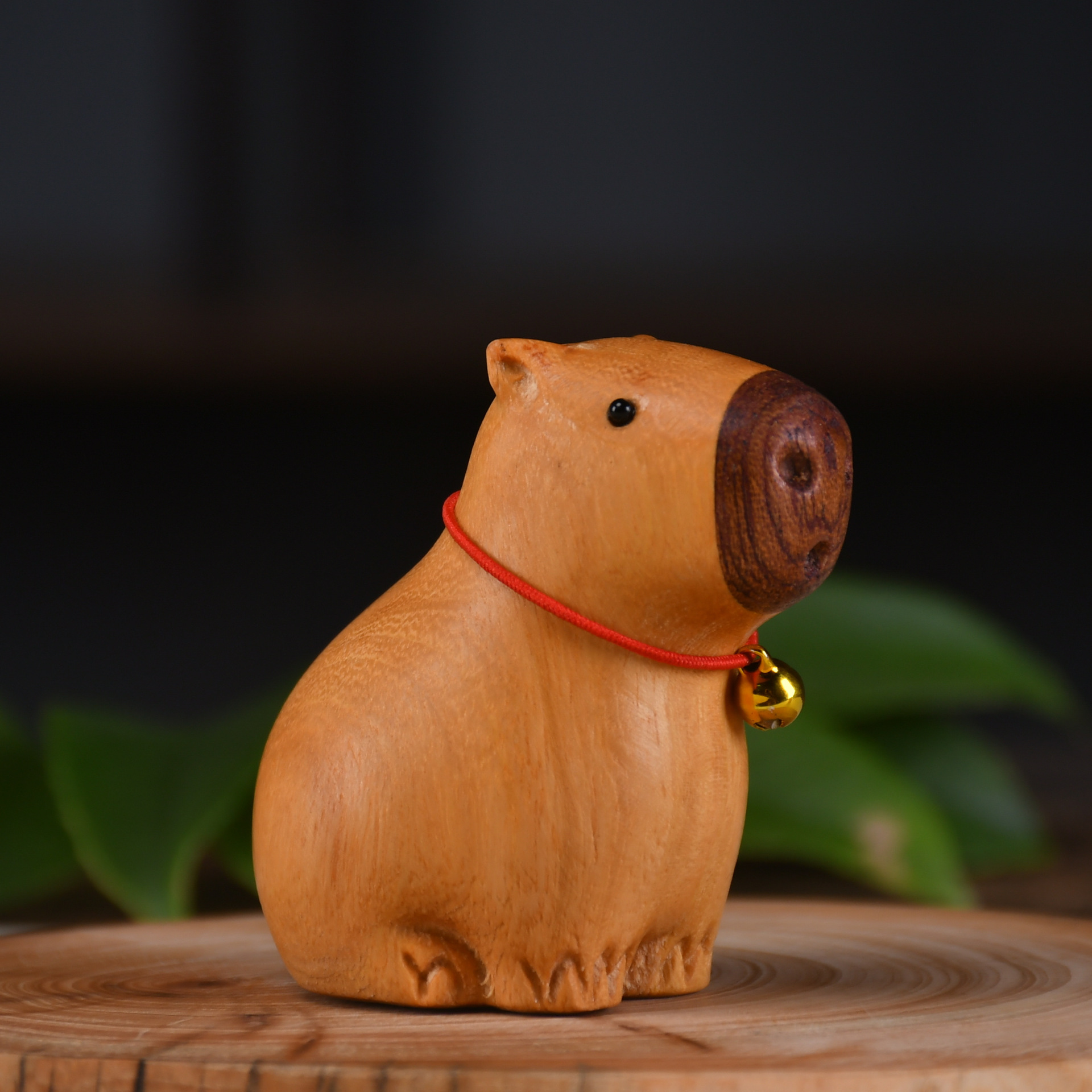 Golden Sandalwood Kappi Bala Cute Tea Pet Handle Ornaments Creative Crafts Car Children Gift Gift Mirror