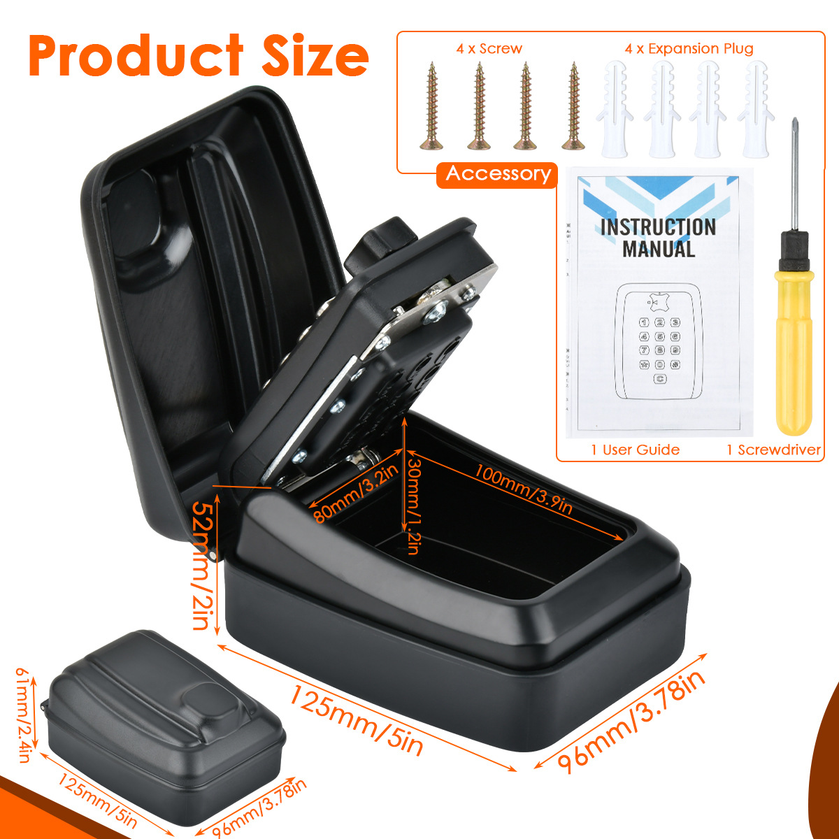 Amazon Cross-Border Factory Waterproof Anti-Theft Button Wire Rope Password Key Box Car Window Hanging Metal Lock Box