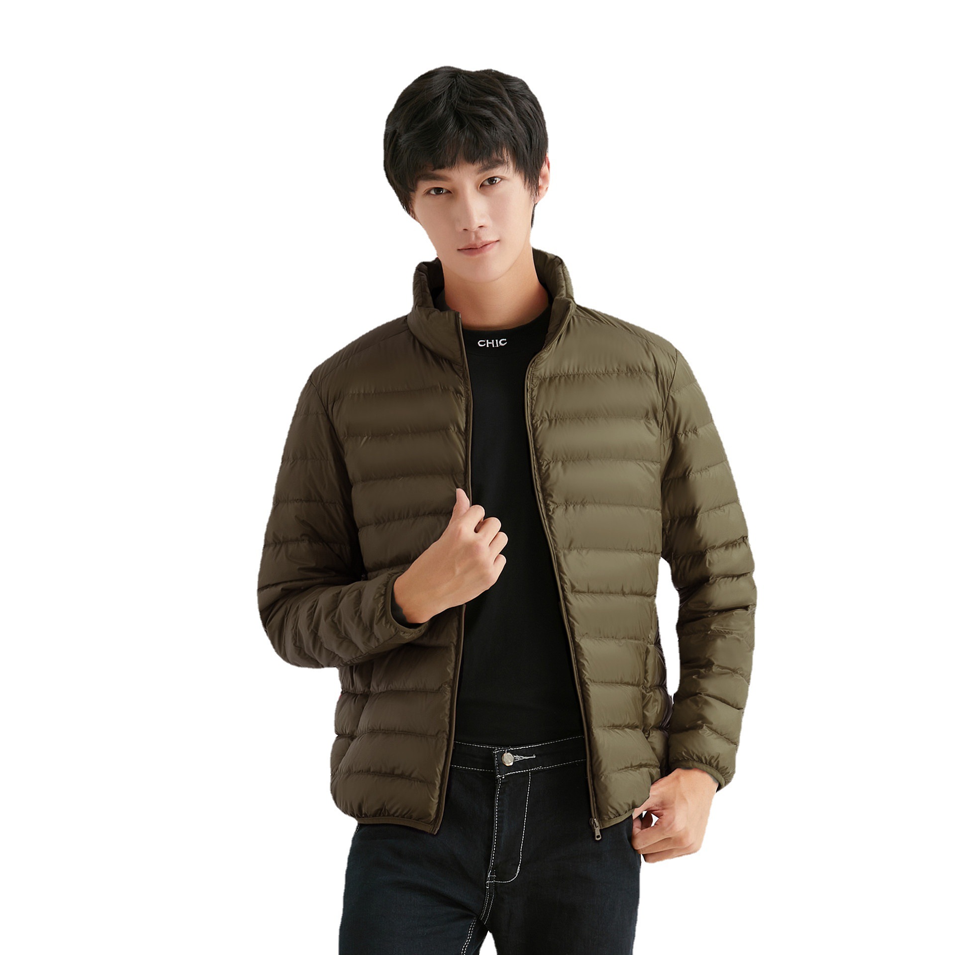 Hanwinter Si Yu Men's 90 down Lightweight down Jacket Men's Stand Collar Winter Jacket Plus Size Men's Men's