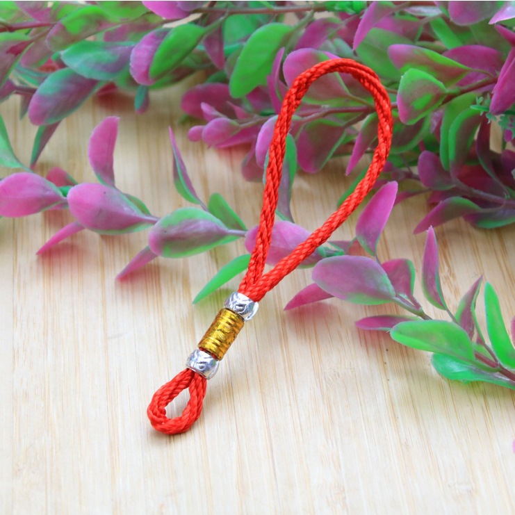 Wholesale boutique Chinese knot rope handle rope thick metal silver bead hanging head tassel spot novel workmanship good DIY