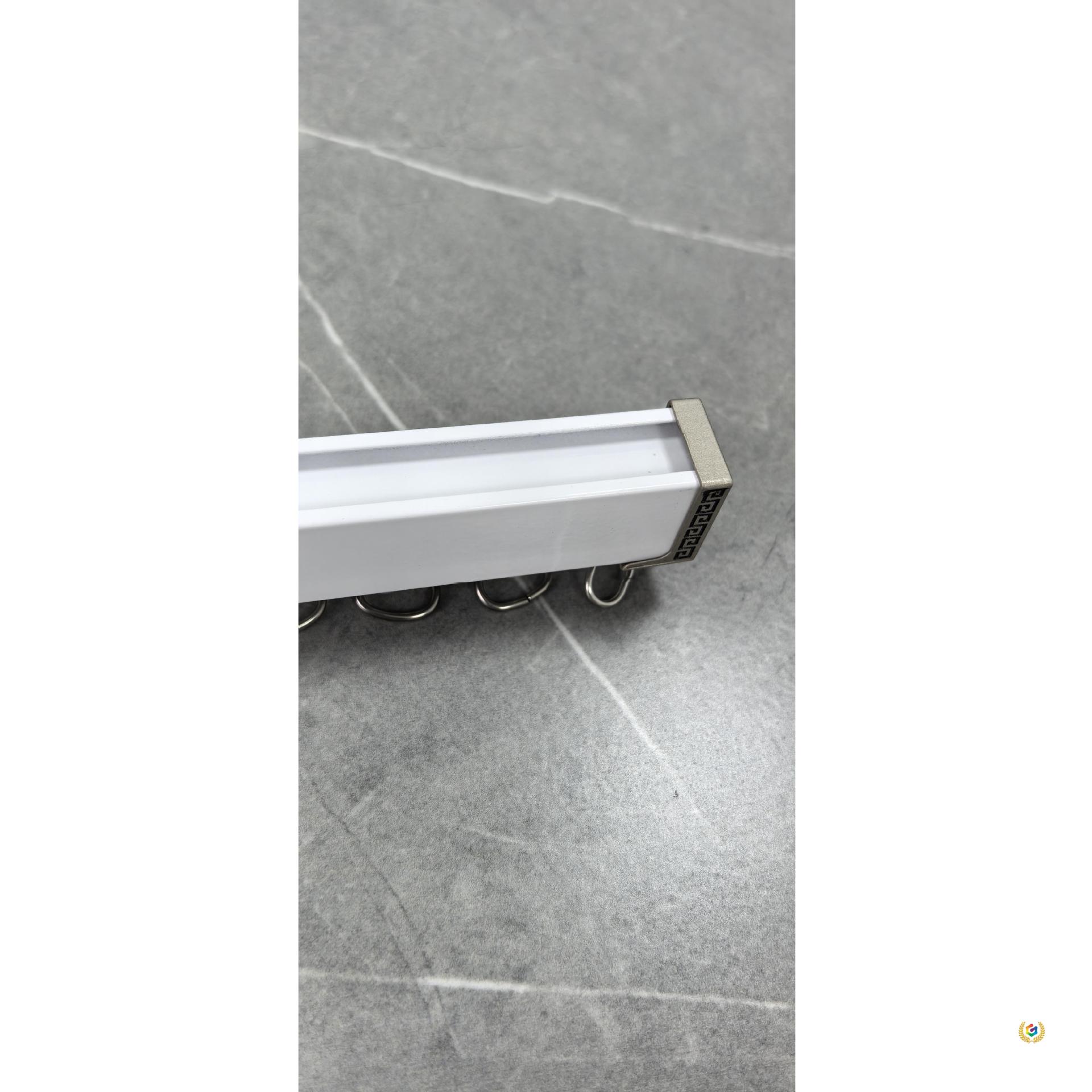 ✅ Aluminum Alloy Curtain Track U-Shaped Bay Window Balcony Silent Curved Track Pulley Track Straight Single and Double Top Track Thickened
