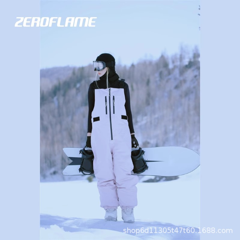 Zero Flame Snowboard Pants Women's Snowboard Loose 2024 New Overalls Men's Professional Waterproof and Warm