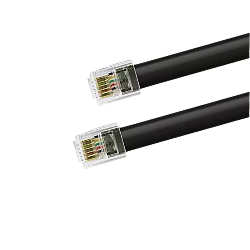 Manufacturer's Spot Six-Core Black Telephone Cable Pure Copper Rj12 Signal Connection Cable Finished Product 0.1m