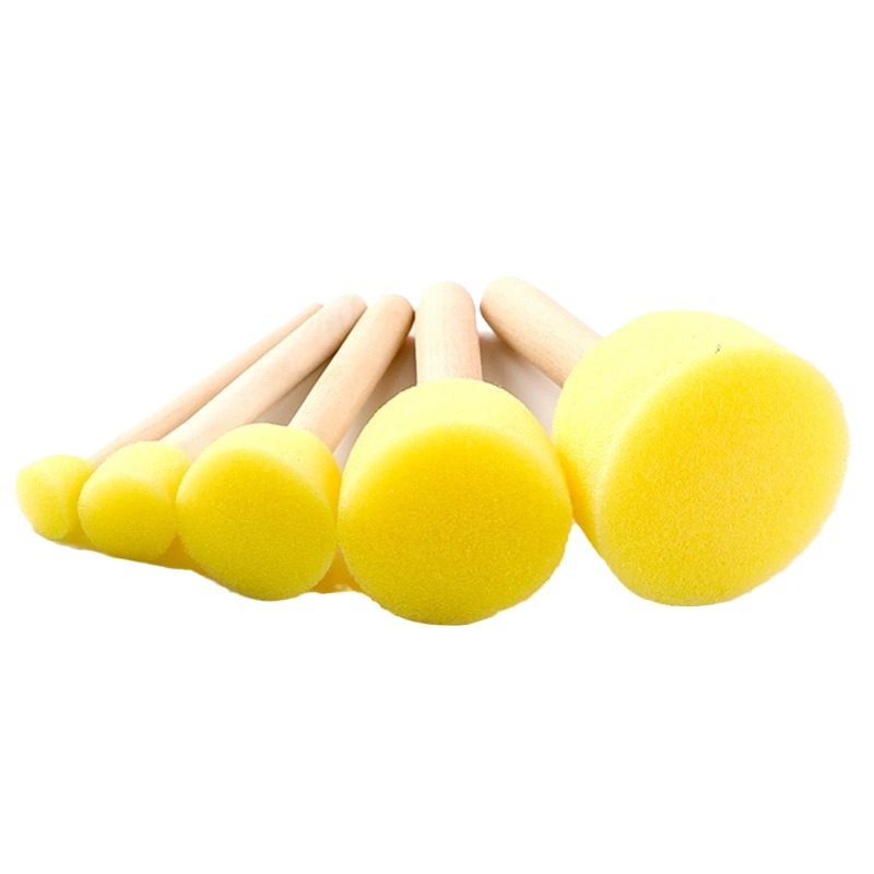 Children's Art Painting Mushroom Head Sponge Seal Kindergarten Painting Rubbing Stick Tool Graffiti Material