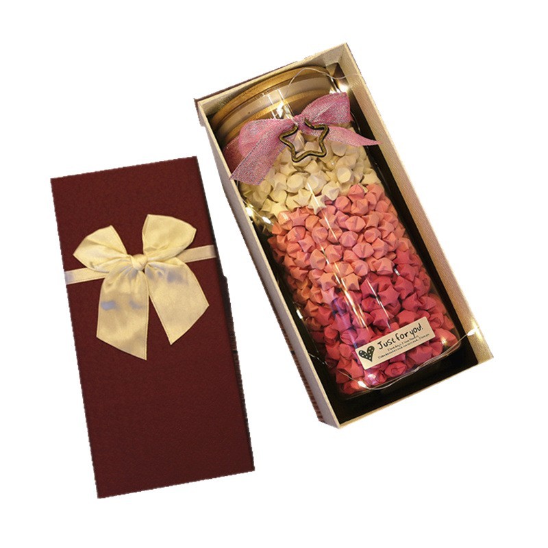 Glass Jar Cork Glass Lucky Star Paper Starry Sky Wishing Bottle Drifting Rainbow Bottle Finished Product Classmate Gift