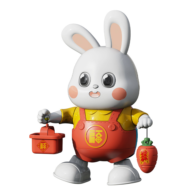 Shake the sound Net Red will sing and dance robot small lucky rabbit toy electric swing children's toy early education stall goods