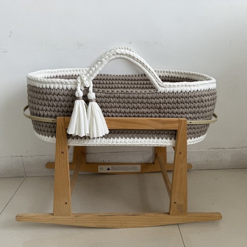 Diaper Table Crochet Knitted Baby Basket Portable Car-Mounted Baby Bed Newborn Sleeping Basket Diaper Basket