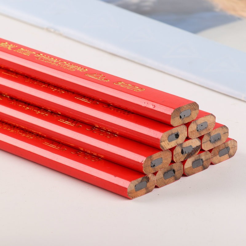 Factory wholesale mountain city carpentry pencil all red blue pencil carpentry stroke pen fuxin pencil