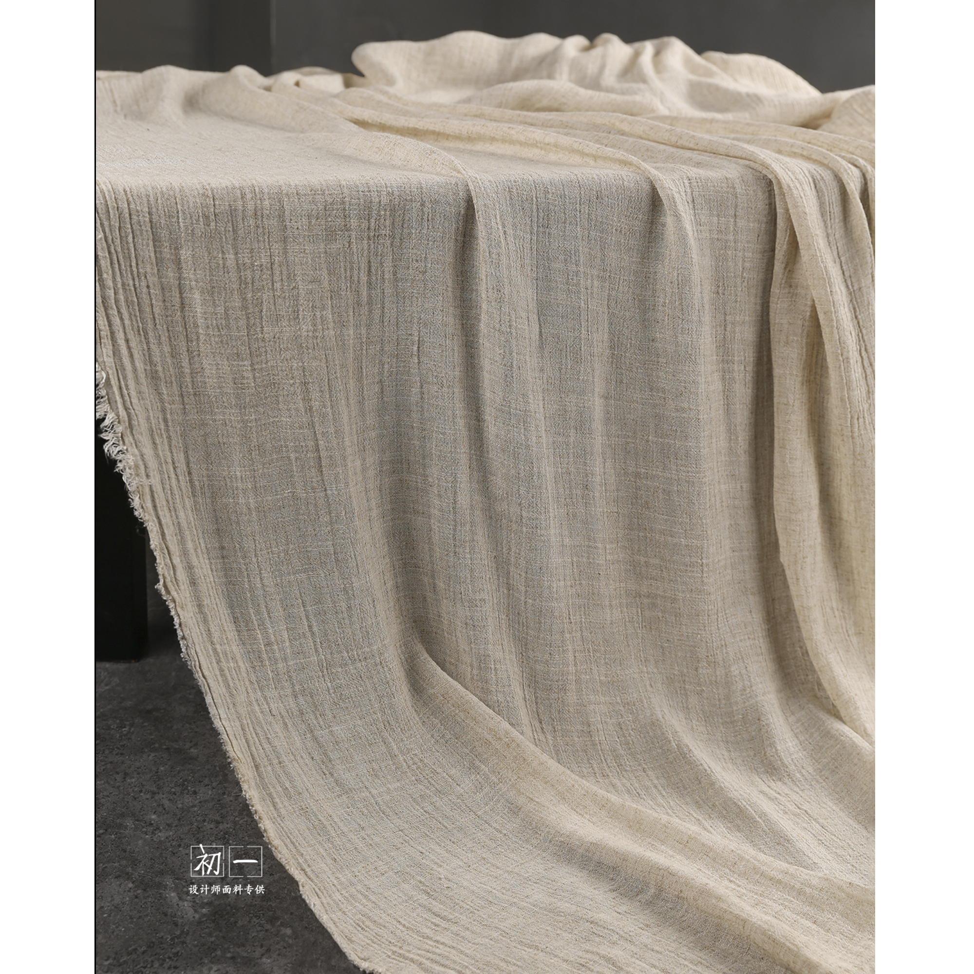 Original Color Hemp Gauze Soft Cotton Linen Lightweight Breathable Artistic Cardigan Dress Retro Designer Fabric