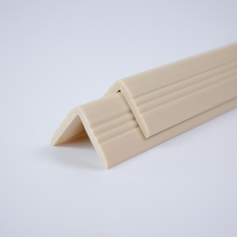 Soft Silicone Anti-Collision Protection Strip Wood Grain Small Right Angle Pvc Edge Strip Wooden Floor L-Shaped Edge Strip Skirting Wholesale