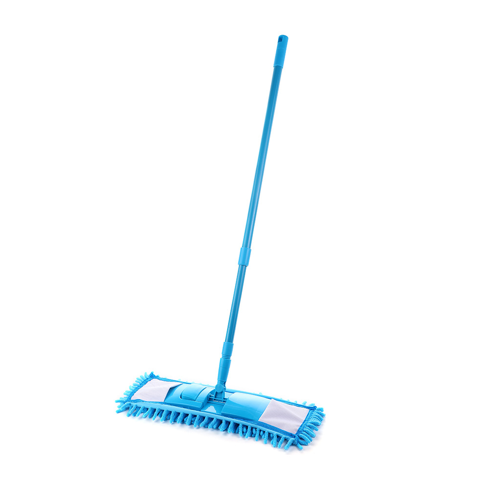 Home Flat Mop Clip Towel Solid Wood Mop Chenille Mop Wet and Dry Lazy Stainless Steel Mop