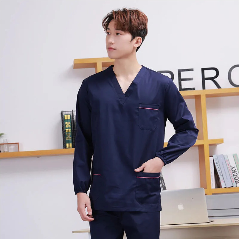 Hand Washing Clothes Split Set Hand Scrub Clothes Short-Sleeved Women's Surgical Clothes Men's Long-Sleeved Isolation Room Doctor Work Clothes Beauty Salon