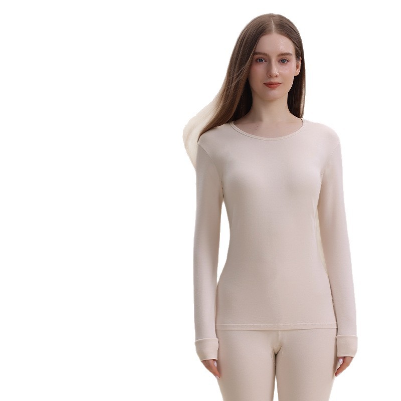 Class a 100% Cotton Couple's Autumn Clothing Set, Women's Pure Cotton Antibacterial Thin Thermal Underwear, Men's Base Layer Cotton Sweater