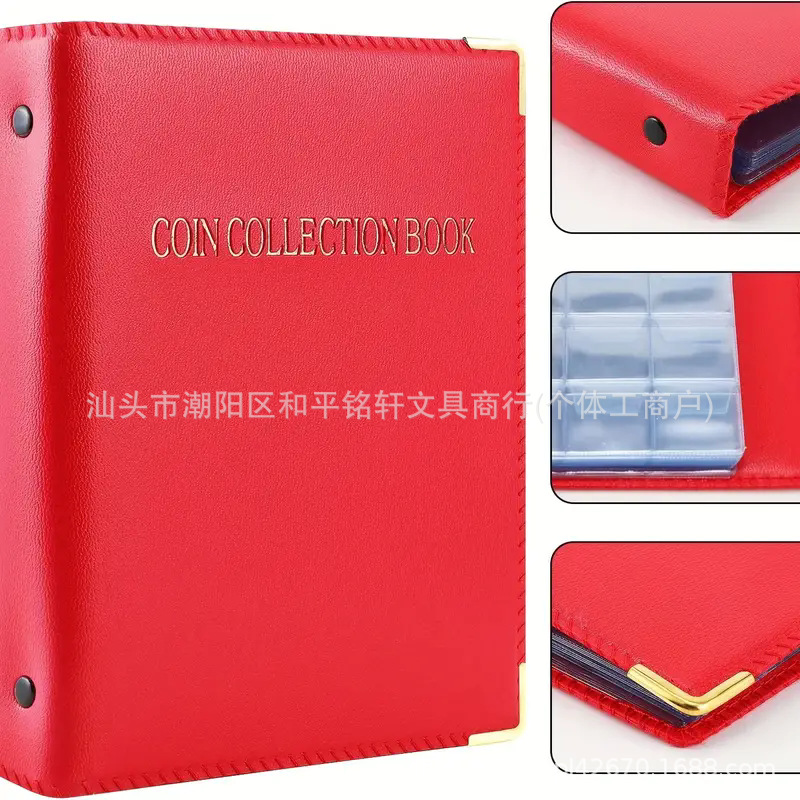 Cross-border Special for 480 Large Capacity Coin Collection Thickened PVC Binder Stamp Badge Sticker Storage