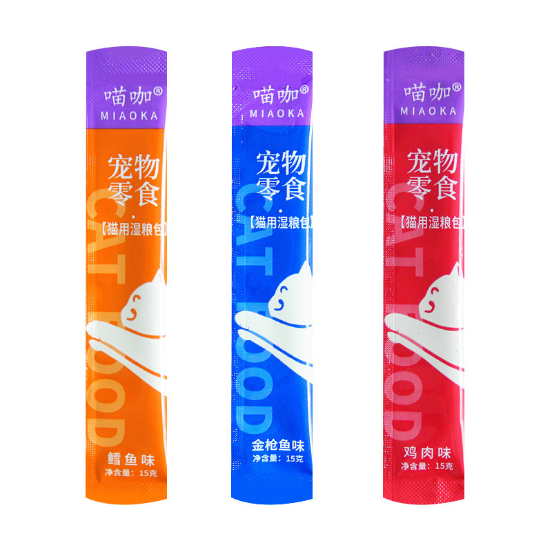 Cat Strips, Cat Snacks, Wet Food, Wonderful Fresh Packs, Cat Nutrition Strips, Adult Cats and Kittens Mixed with Cat Food, Pet Snacks Wholesale