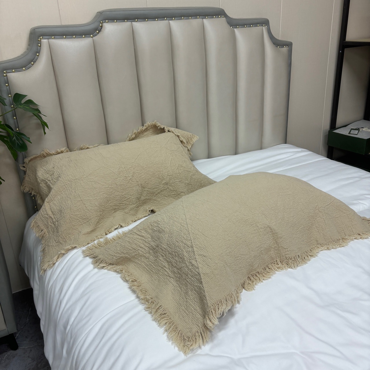 Thickened Hemp Tassel Pillow Cover Pleated Zen Japanese Style Breathable Factory Direct Sale