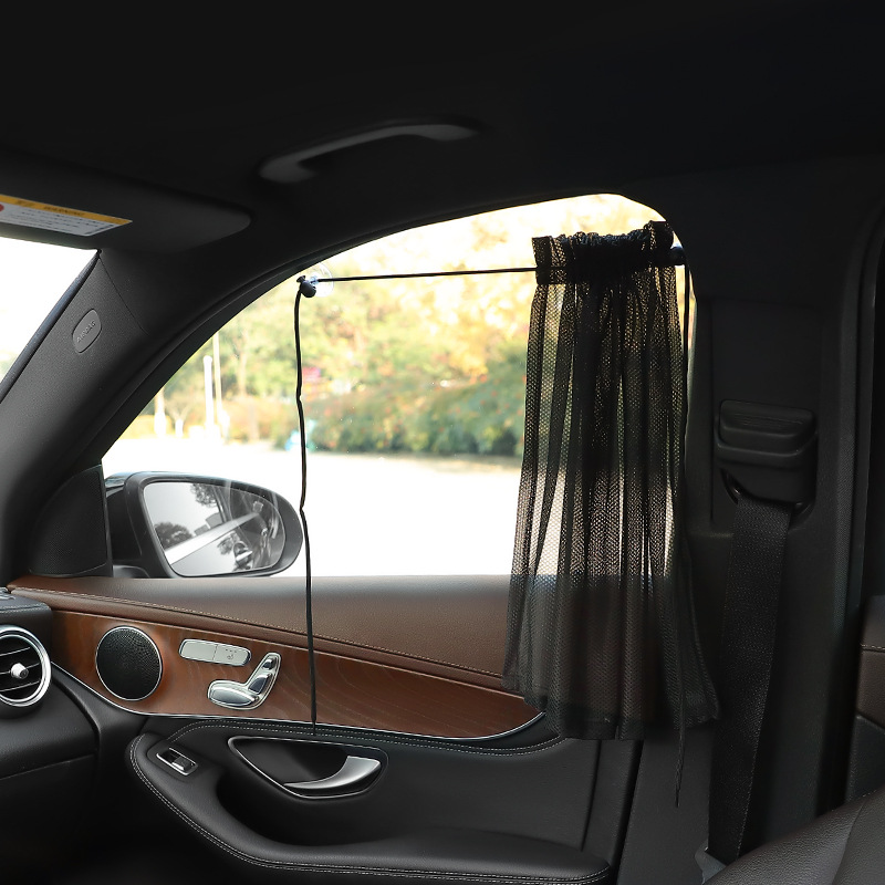 Car Curtain Sunshade Curtain Summer Mesh Suction Type Side Window Blocking Curtain Sunscreen and Heat Insulation Privacy Curtain for Car