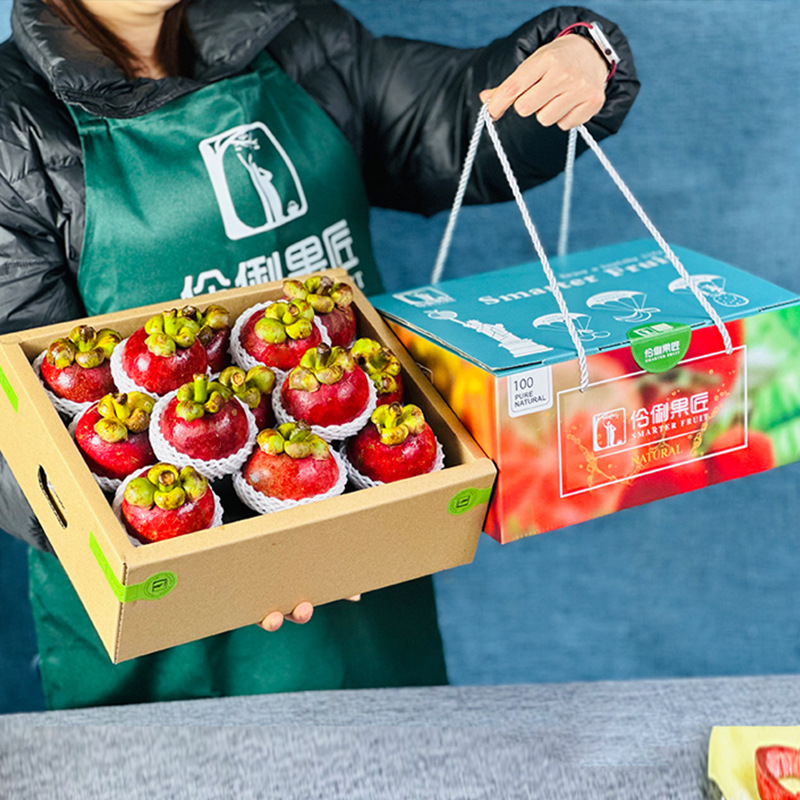 Sf Express Free Shipping Thailand Mangosteen 2kg Gift Box 6A Large Fruit Seasonal Fresh Fruit Mangosteen Bamboo Gift 6